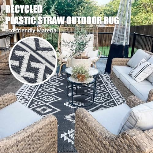 Outdoor Teppich Wasserdicht 8x10 ft Outdoor Teppich Terrassenteppich Matte Wendbar Wohnmobil - Bild 5 von 7