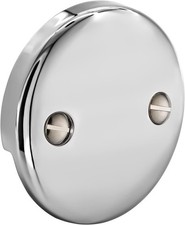 U2693-PK Replacement Overflow Plate 2 Hole Tub Drain, Chrome 