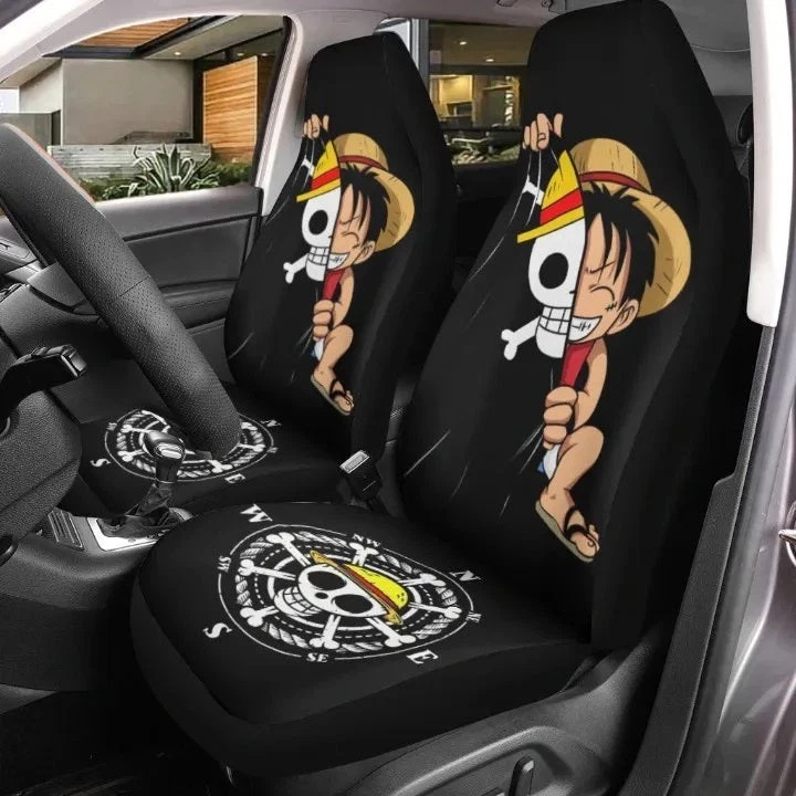 Cute Anime Luffy Car Seat Cover, Universal Fit Auto Seat Protector