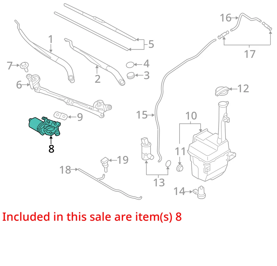 2011 Hyundai Sonata Front Windshield Wiper Motor OEM 133K Miles - LKQ421123700 - Image 4 of 4