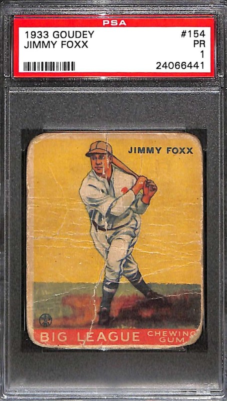 1933 Goudey #154 Jimmie Foxx HOF  PSA 1 POOR C102157