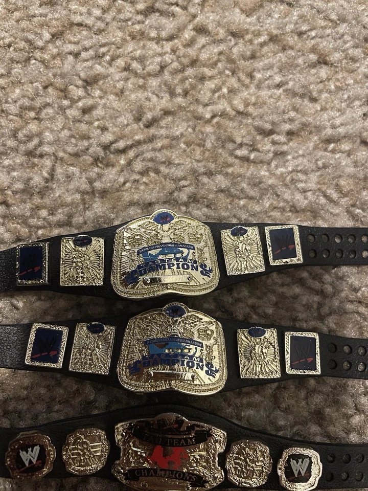 WWE Elite Ruthless Aggression WWE World Tag Team Championship Titles Silver Rare - Image 4 of 4