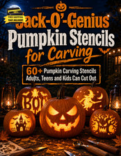 Jack-O'-Genius Pumpkin Stencils for Carving: 60 Pumpkin Carving Stencils Adults