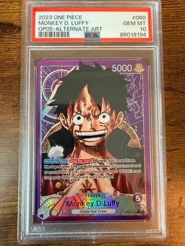 2023 One Piece OP05-060 Monkey.D.Luffy Alternate Art PSA 10