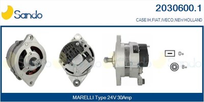 Alternator 2030600.1 SANDO für FIAT LANCIA Mercedes-Benz VOLVO Mitsubishi Rover