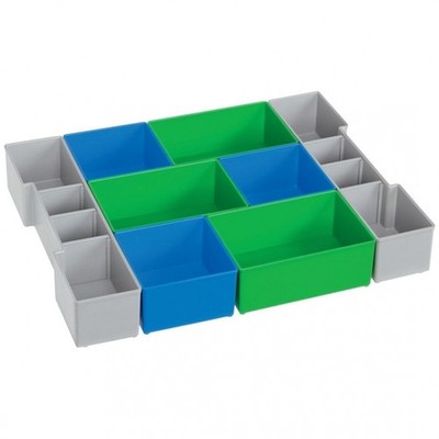 BS Systems L-BOXX Insetboxen-Set B405xT315xH63 mm, blau/grün/grau.