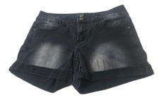 Mudd FLX Stretch Denim Shorts Womens Juniors Size 9 Dark Wash Cuffed 31x4