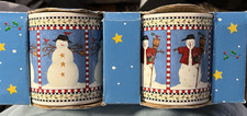 DEBBIE MUMM Set/4 SNOWMAN MUGS Ceramic 12oz SAKURA Holiday Winter Christmas NEW 