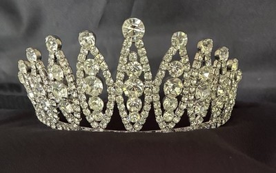Vintage Classic Arched Silver Rhinestone Tiara