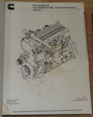 CUMMINS X15 CM2350 X116B PERFORMANCE SERIES ENGINE SERVICE SHOP