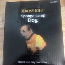 NIB CROSSLIGHT Sponge Dog Lamp BULLDOG LOVER Nightlight 6 3/4 " NEW On Spring.