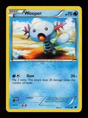 Wooper 21/116 Common Plasma Freeze Pokemon Cards