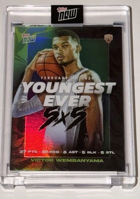 2023-24 Topps Now Victor Wembanyama Rookie RC Youngest Ever 5X5 #VW-2 SPURS