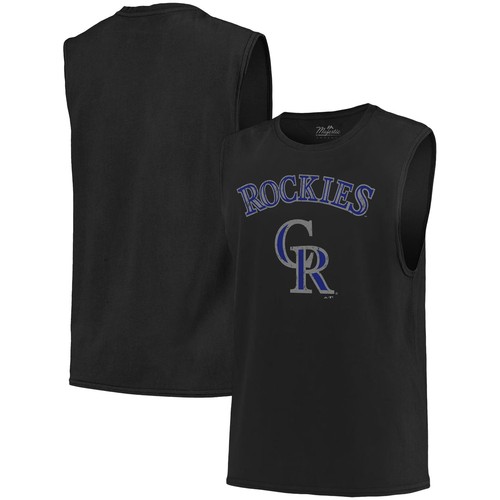 Canotta Uomo Majestic Threads Nera Colorado Rockies Muscoli Morbidi