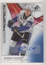 2019-20 Upper Deck SP Game Used CHL Edition Blue Jeremie Poirier #57 Auto 0a4