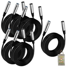 FAT TOAD Microphone Cords 20FT - 6 PACK XLR Cable Wire Female Male Recording PA