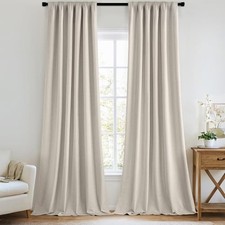 100 Blackout Curtains 96 Inch Long 2 Panels Set 50"W x 96"L Pack of 2 Beige