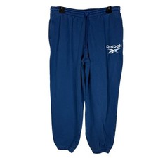 Reebok Sweatpants Mens Large Blue Fleece Line...