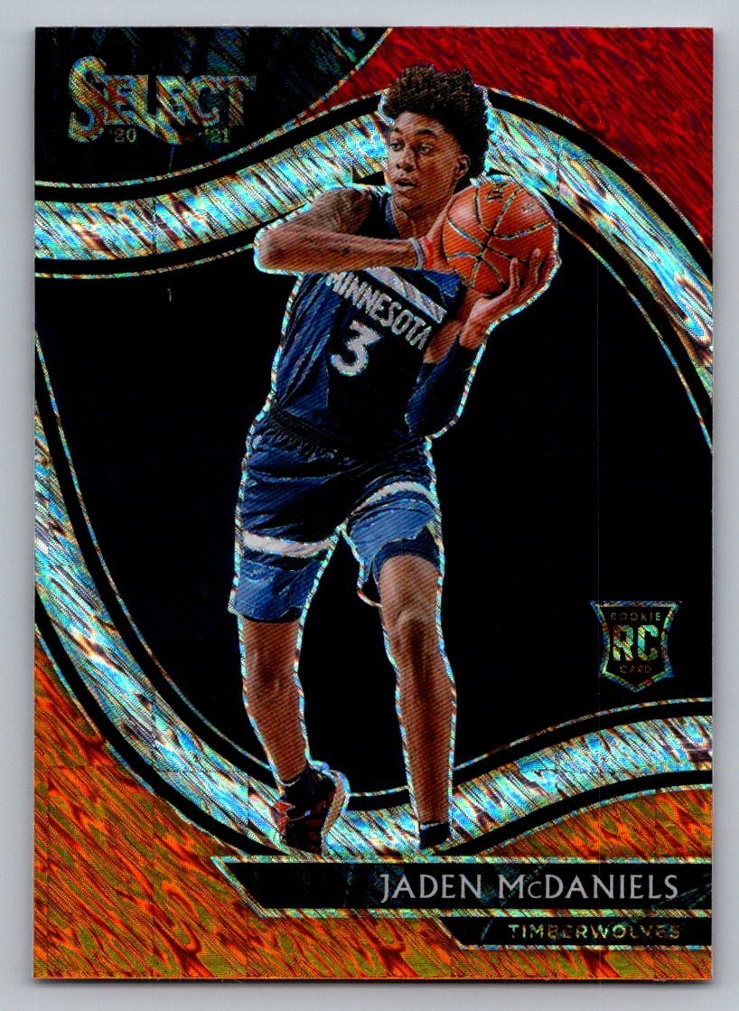 2020-21 Panini Select - Jaden McDaniels #273 Red White Orange Shimmer Prizm (RC)