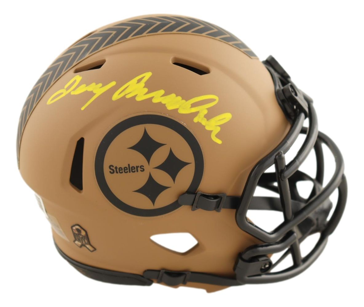 Terry Bradshaw Autographed Signed Pittsburgh Steelers Steelers Brown Salute To Service Mini Speed Helmet BAS 