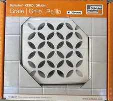 Schluter Systems Schluter-KERDI-DRAIN Grate 4" (100mm) Matte White Floral