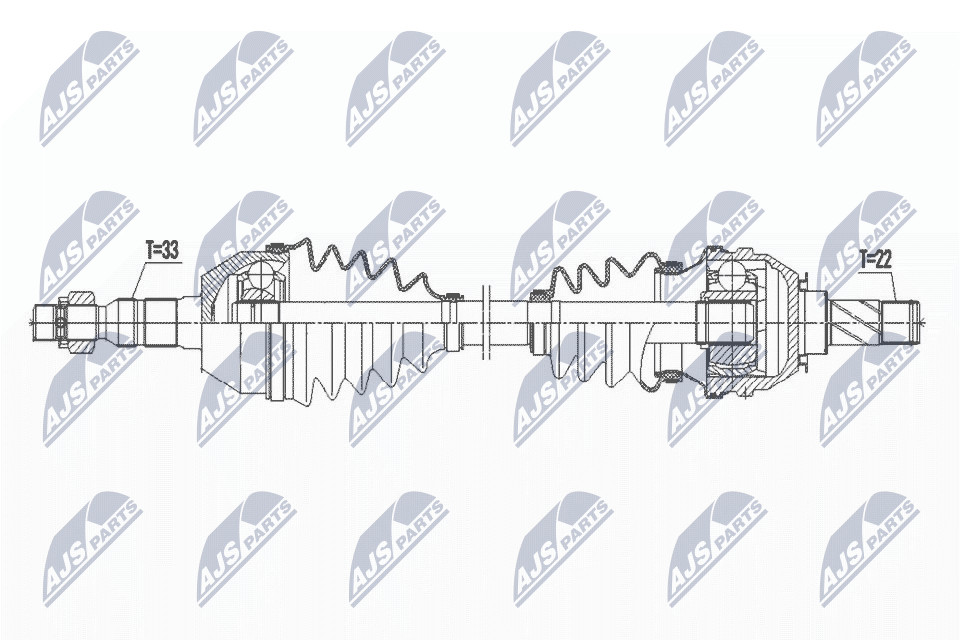 N.T.Y. NPW-PL-119.NTY Drive Shaft for OPEL