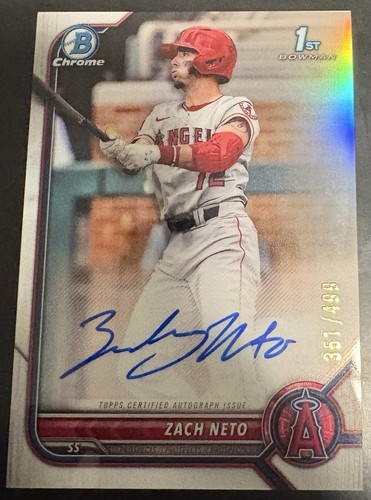 2022 Bowman Chrome Zach Neto Rookie Auto Refractor /499 Angels