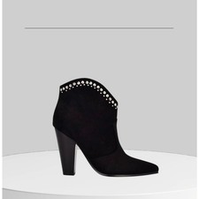 NINE WEST Sera Suede Dress Booties Black Size 8