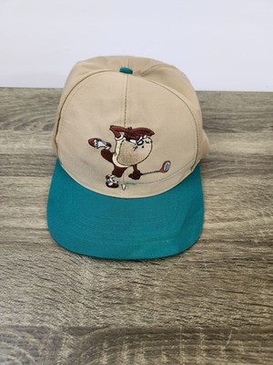 Vintage Looney Tunes Taz Daffy Golf Snapback Hat Cap Men's 1995 Embroidered