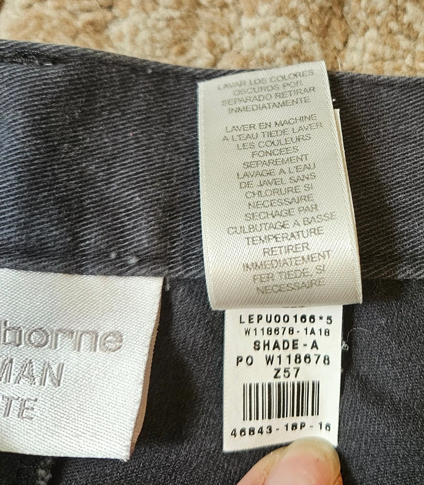 Pantalones Cortos Chinos Vintage Y2K Liz Claiborne Mujer Pequeños Negros 18P Años 90/00 Algodón... Foto 3 de 4