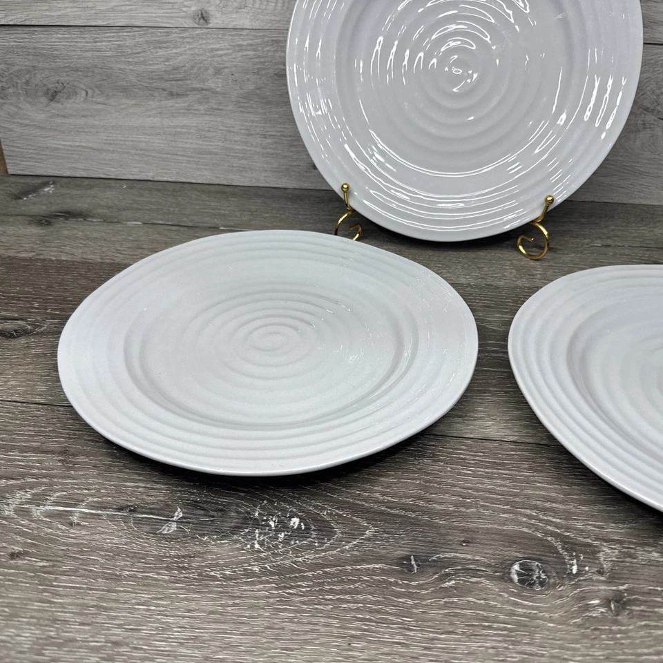 Portmeirion Sophie Conran 11” Porcelain Dinner Plates Gray ~Set of 3 - Image 2 of 4