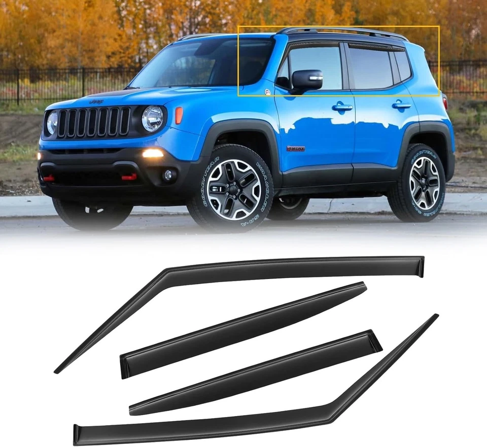 Viseras de ventana Jeep Renegade 2015-2024 - Mejora la comodidad con protección contra la intemperie Foto 3 de 4