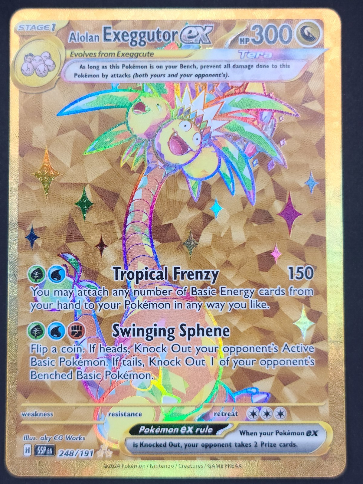 Pokemon TCG Alolan Exeggutor ex 248/191 - SV08: Surging Sparks Hyper Rare NM
