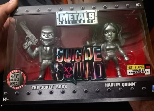 Metal Die Cast Suicide Squad The Joker Boss and Harley Quinn Hot Topic Exclusive