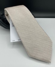 Calvin Klein Men's Silk Blend Tie  Beige  Textured Solid  NEW MSRP: 69.50