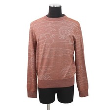 Berluti Light Scritto Pattern Long Sleeve Crew Neck Sweater Size M Wool 96 /...