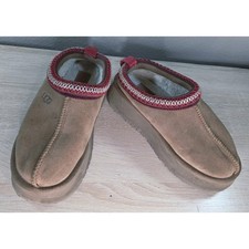 UGG Tasman Slippers Chestnut Suede Shearling Slip On Clogs 6