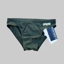 Arena men dark sage green team Swim Brief bikini swimwear size 30