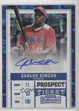 2017 Contenders Draft Picks Cracked Ice Ticket 5/23 Carlos Rincon #3 Auto 1s6