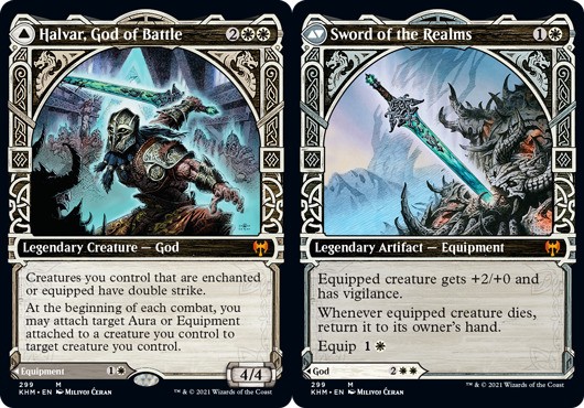 1x Halvar, God of Battle - Showcase Light Play MTG Magic - Kid