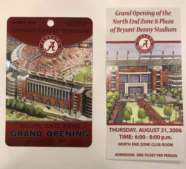 Alabama Crimson Tide Bryant Denny Stadium North South End Zone Invitations