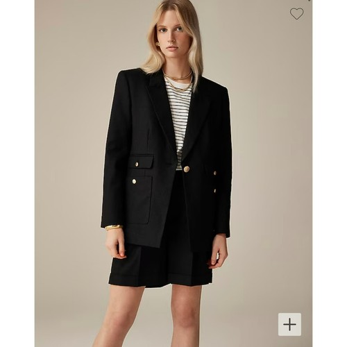 J. Crew Vivienne Blazer in Stretch Leinenmischung Gr. 4 schwarz klassisch Arbeit BZ861