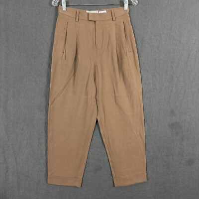 Everlane Women's Size 0 Brown High Waisted Put Together Pleat Cuffed Pants