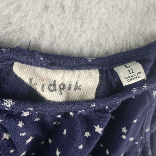 Kidpik Girls Dress 12 Blue Star Pattern Cold Shoulder Embroidery At Cinch Waist - Picture 5 of 13