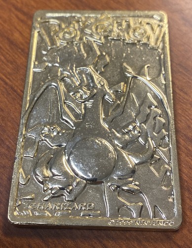 Vintage 1999 Burger King Nintendo Pokemon Gold Plated Trading Card Charizard - Picture 1 of 4