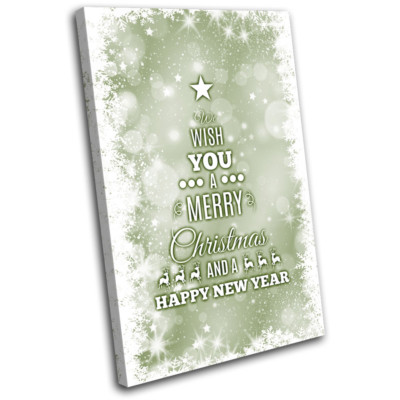 Christmas Decoration Wall Canvas ART Print XMAS Picture Gift Bokeh 18 Green Chri