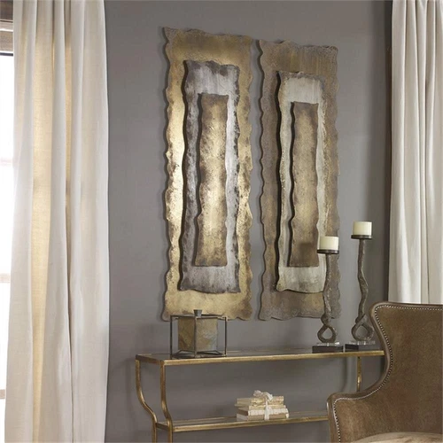 Uttermost Jaymes Contemporary Metal Wall Panel in Gold and Silver - Picture 6 of 7