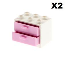 Lego ® Lot 2 Meubles à Tiroir Maison Lavande et Rose Commode 4532 + 4536 NEW