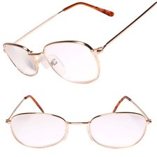 Gold Rectangle Frame Old True Vintage 80s 90s Reader 3.50 Reading Glasses