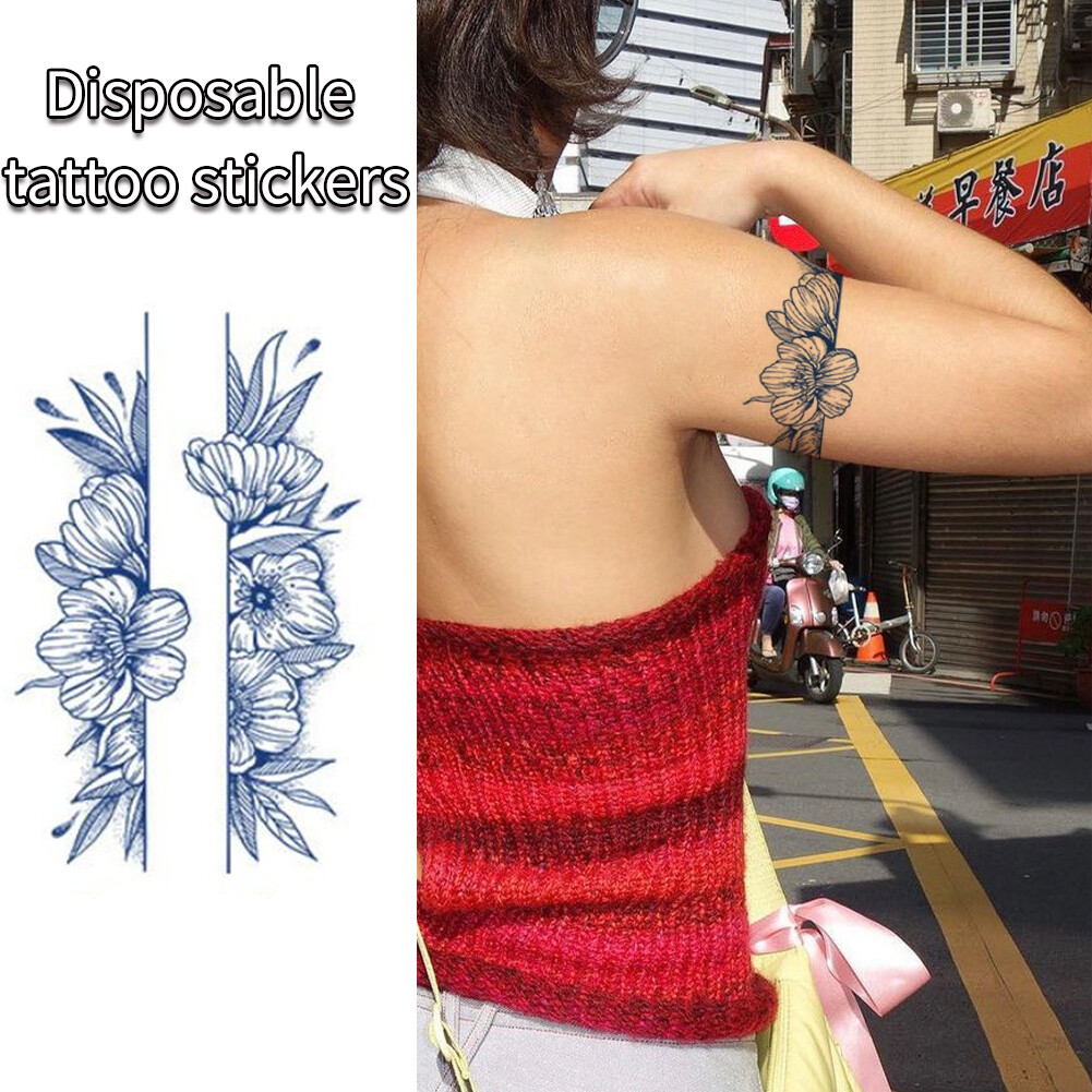 9PCS Flower Tattoo Sticker Kit Waterproof Semi Permanent Tattoo Kit